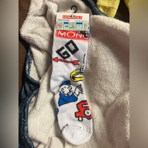 Monopoly White Crew Kids Socks